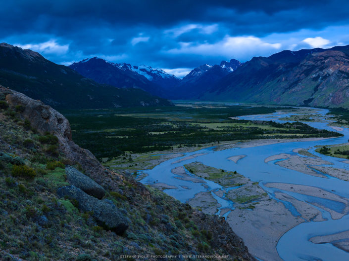 Night falls on El Chaltén