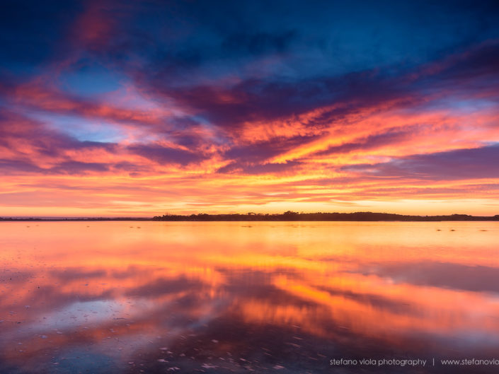 Sunrise at the Swan's lake in Kangaroo Island